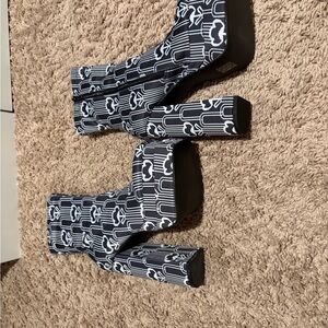 Public Desire Black and White Ankle Boots